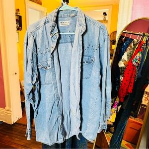 Vintage bedazzled denim shirt